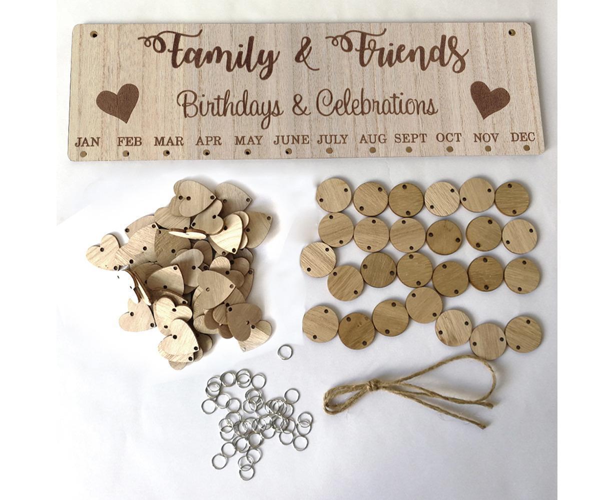 DIY Families Friends Birthday Celebration Calendar Reminder Planner Board Decor