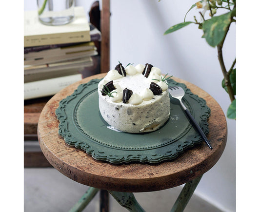 Vintage Lace Decor Serving Tray Retro Style Beautiful ABS Resin Coffee Tray for Home-Atrovirens