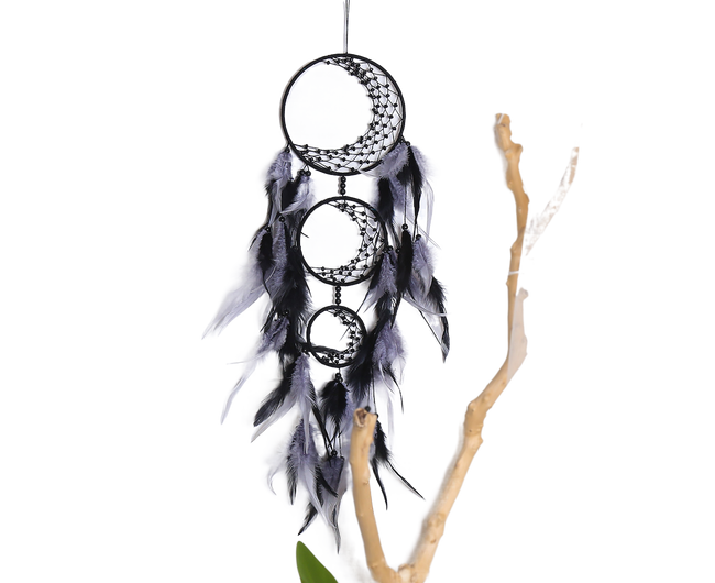Feather Dream Catcher Home Decor-Black Hover Image