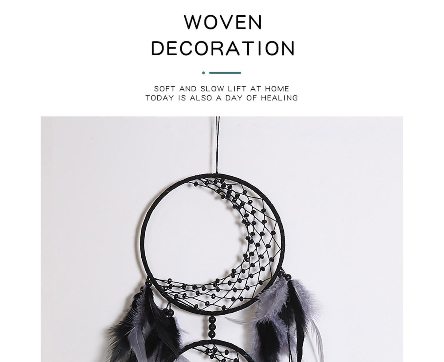 Feather Dream Catcher Home Decor-Black
