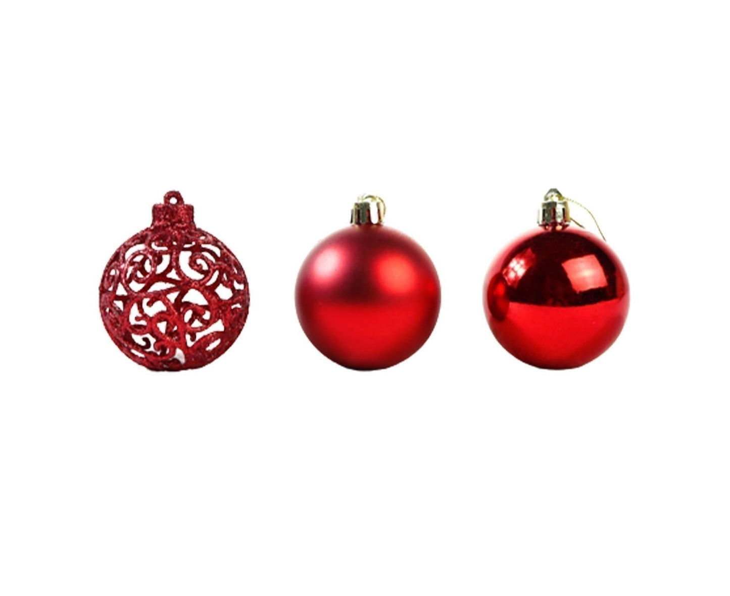 6Pcs 8cm Xmas Tree Pendant-Red 8 cm