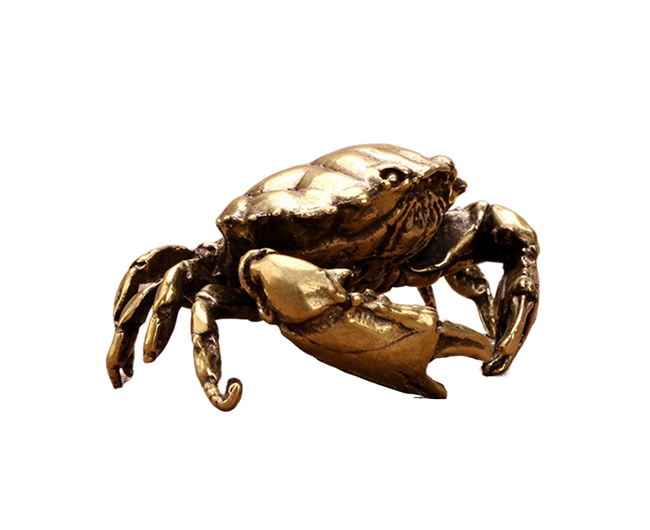 Brass Crab Statue for Gift-Brass Color Hover Image