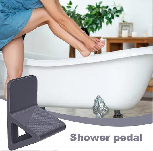 Black Shower Foot Rest, No Drill, for Shaving