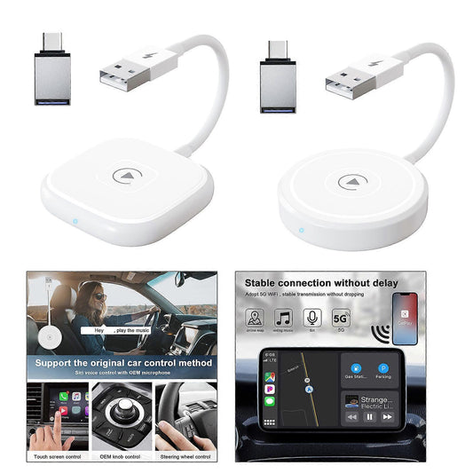 Lightweight Wireless CarPlay Adapter, Portable Wired to Wireless Converter