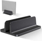 Vertical Aluminum Laptop Stand, Adjustable Desk Holder, Black