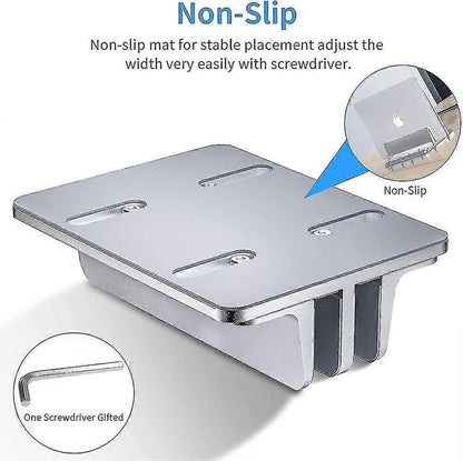 Double Vertical Aluminum Laptop Stand, Adjustable Desk Holder