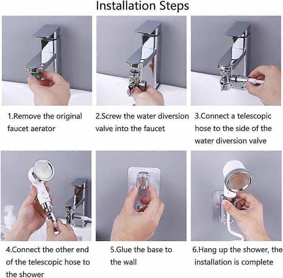 Shower Head Set with Hose, Adjustable Handheld Shower