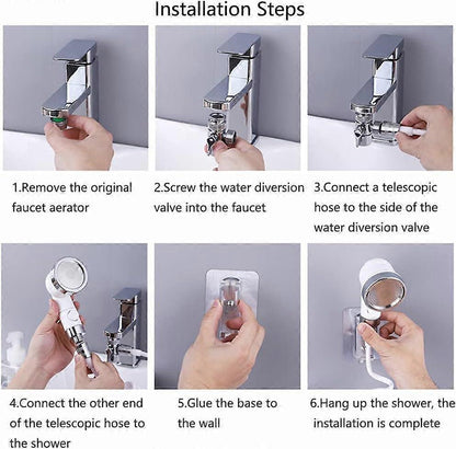 Shower Head Set with Hose, Adjustable Handheld Shower