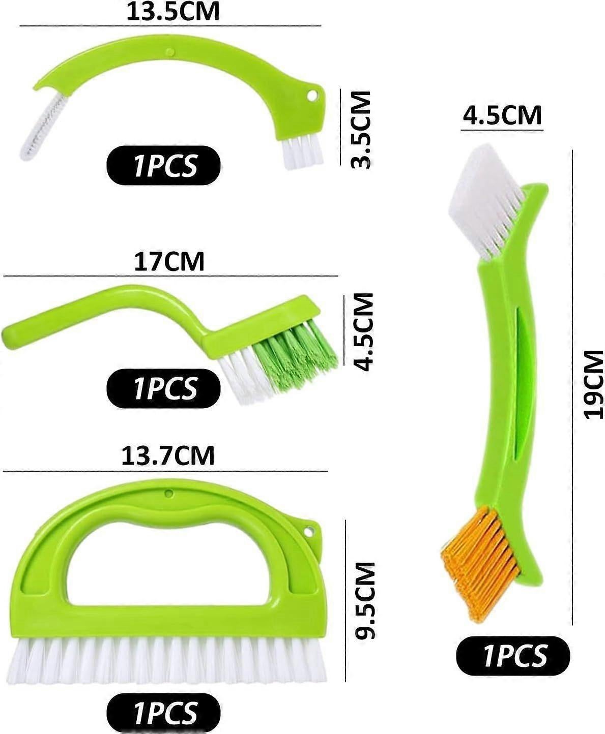 4pcs Household Cleaning Brush Set for Bathroom & Window Groove