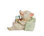 Lovely Moving Brick Reading Book Pig Ornament Home Desktop Decor Resin Craft-5#