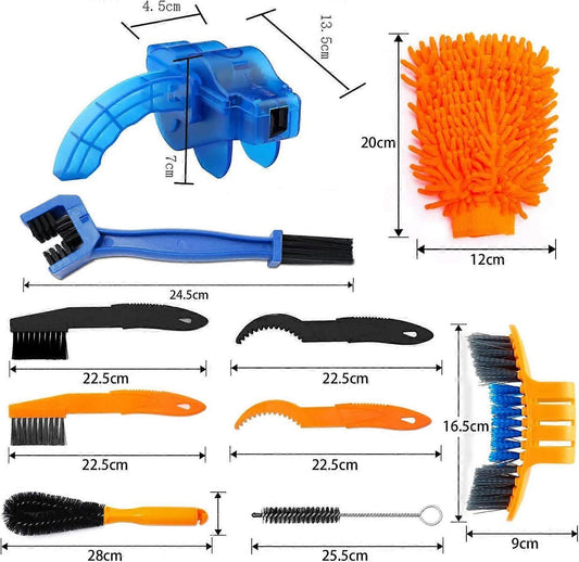 Bike Cleaning Brush Set, Chain & Wheel Maintenance Kit