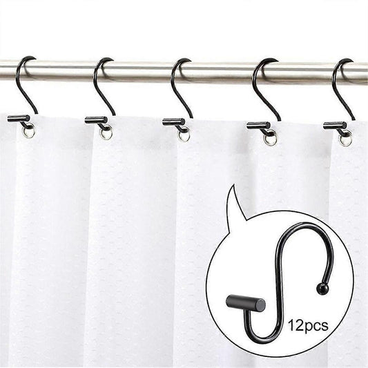 Rust-Proof Metal Shower Curtain Hooks Rings Decorative Bathroom Curtain Hooks