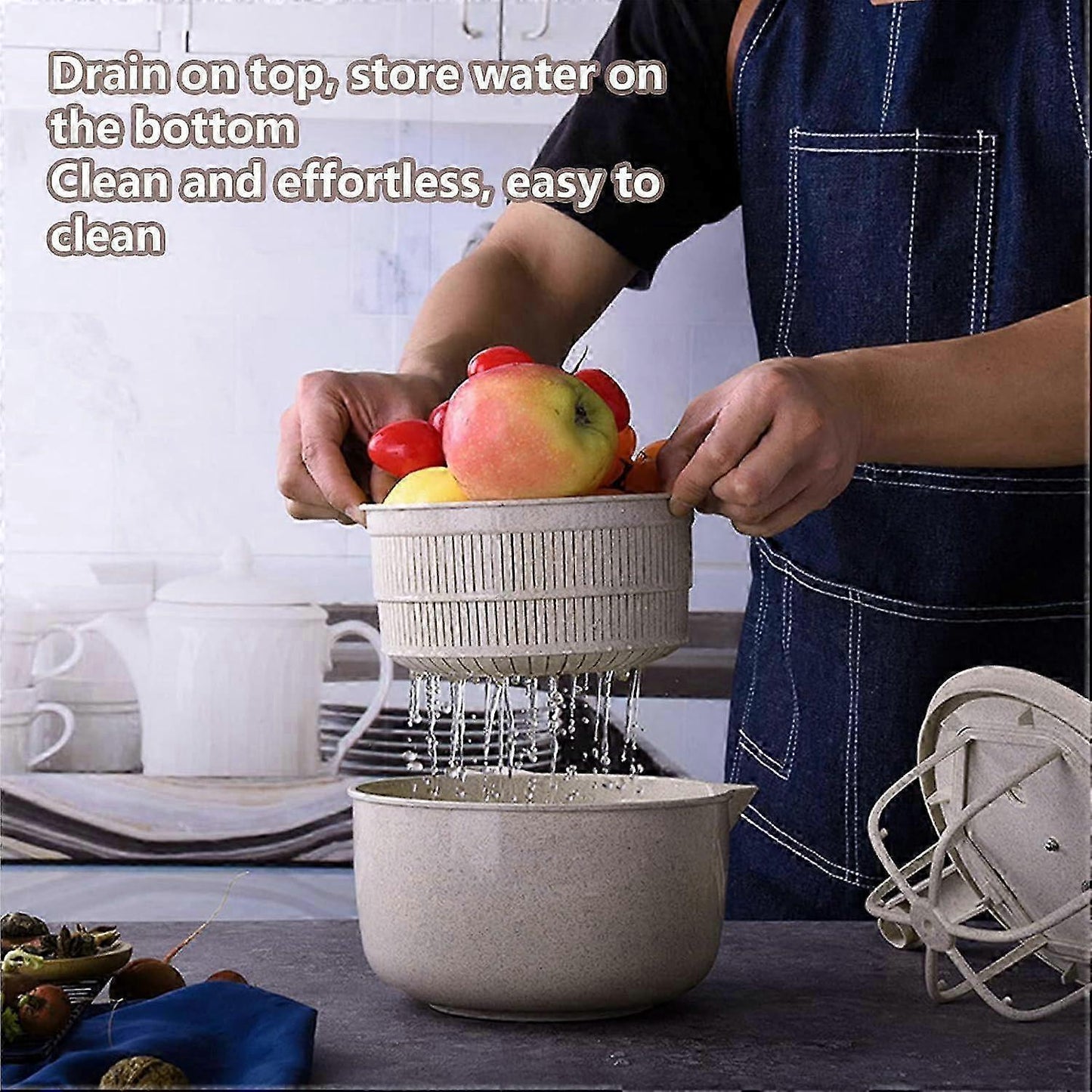 Salad Spinner with Bowl & Colander, Lettuce Washer Egg Beater