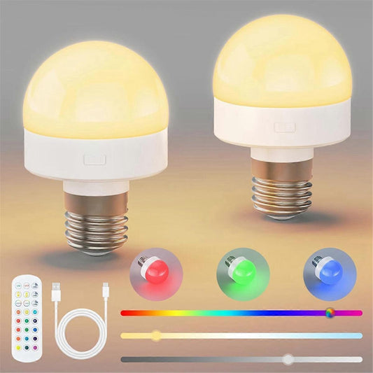 Rechargeable LED Bulbs with Remote E26 Battery Backup