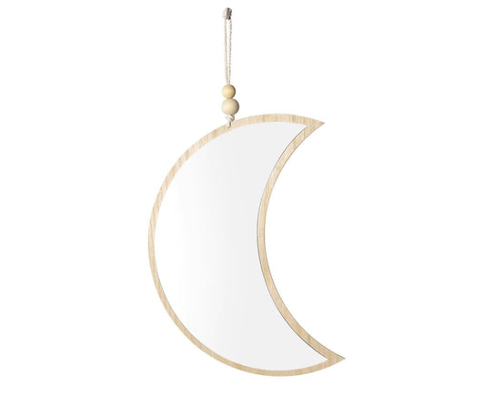 Moon Shape Mirror Decor for Bedroom-Natural