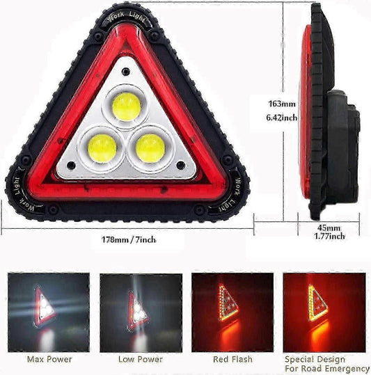 LED Emergency Warning Triangle, Portable USB Rechargeable 4 Light Modes