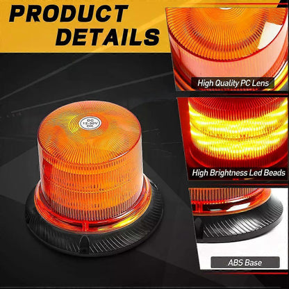 Car Roof LED Strobe Light 12-30V, Emergency Beacon for Truck Bus