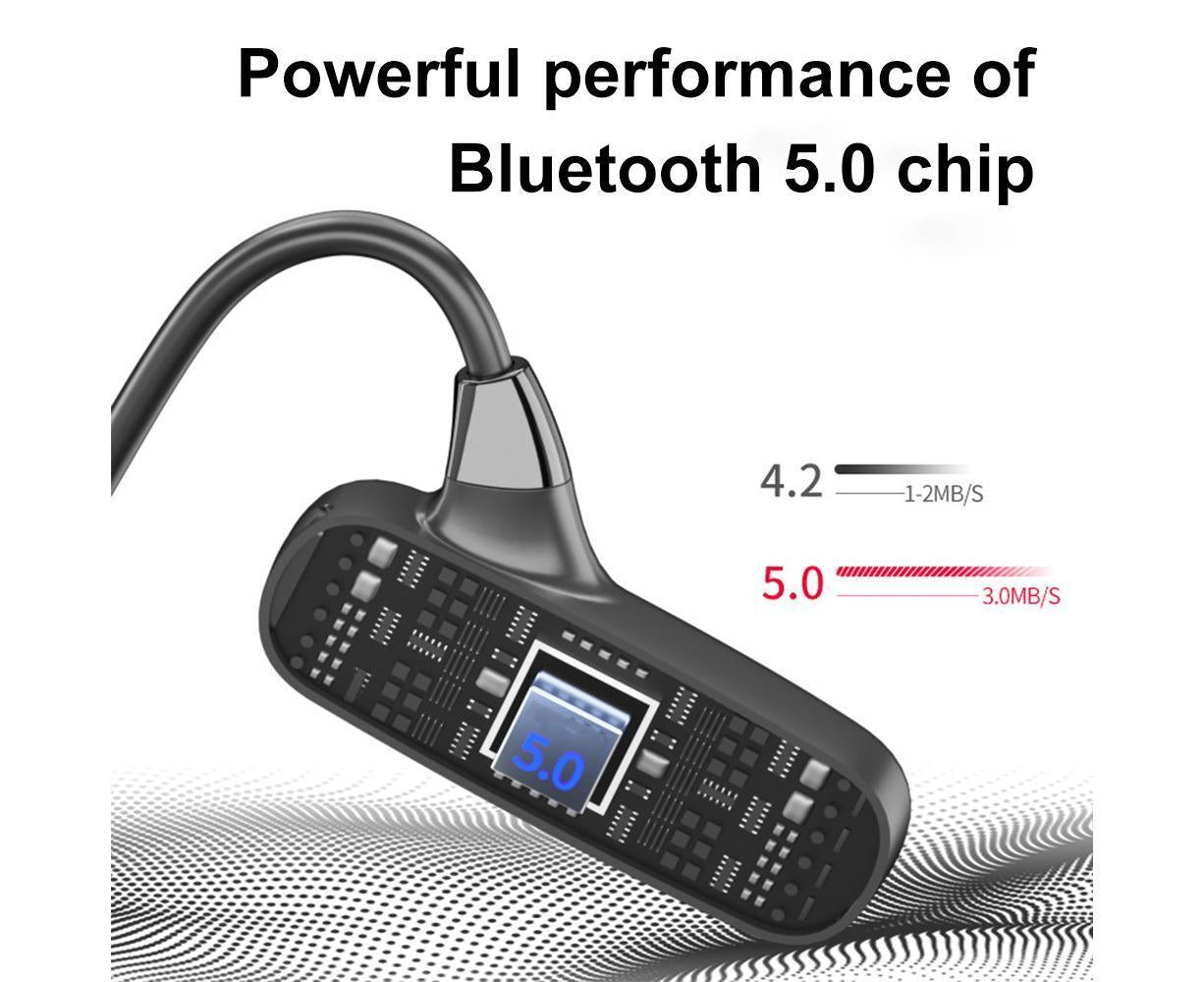 Open Ear Wireless Bone Conduction Headphones with Bluetooth Microphone