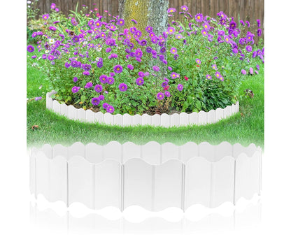 20Pcs Border Fence Walkway Landscape Edging - White