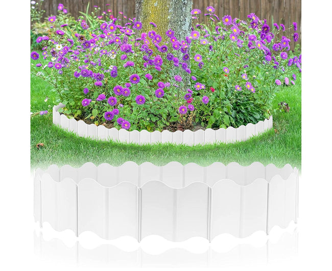 20Pcs Border Fence Walkway Landscape Edging - White Main Image