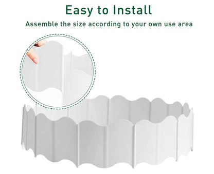 20Pcs Border Fence Walkway Landscape Edging - White