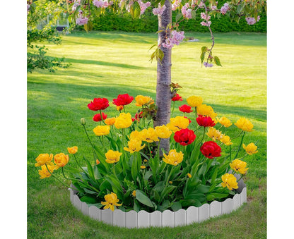 20Pcs Border Fence Walkway Landscape Edging - White