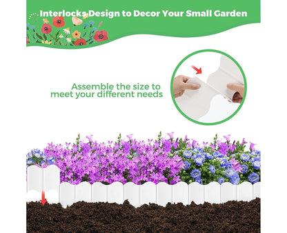 20Pcs Border Fence Walkway Landscape Edging - White