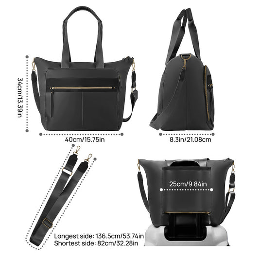 Travel Bag - Women's Travel Bag - Sports & Fitness Bag - Yoga Bag - Sports Bag - Carry-On Luggage - Waterproof & Durable - 40x21x34 cm - Dry/Wet Separation Luggage - Weekend Bag - black