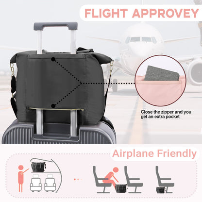 Travel Bag - Women's Travel Bag - Sports & Fitness Bag - Yoga Bag - Sports Bag - Carry-On Luggage - Waterproof & Durable - 40x21x34 cm - Dry/Wet Separation Luggage - Weekend Bag - black