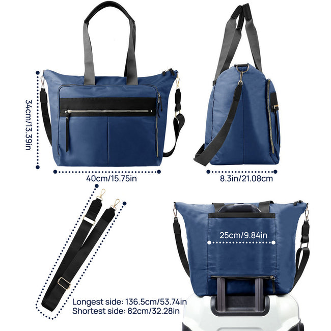 Travel Bag - Women's Travel Bag - Sports & Fitness Bag - Yoga Bag - Sports Bag - Carry-On Luggage - Waterproof & Durable - 40x21x34 cm - Dry/Wet Separation Luggage - Weekend Bag - Dark blue Main Image