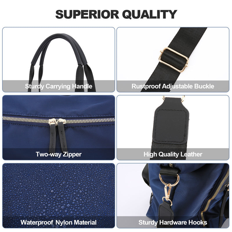Travel Bag - Women's Travel Bag - Sports & Fitness Bag - Yoga Bag - Sports Bag - Carry-On Luggage - Waterproof & Durable - 40x21x34 cm - Dry/Wet Separation Luggage - Weekend Bag - Dark blue