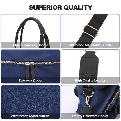 Travel Bag - Women's Travel Bag - Sports & Fitness Bag - Yoga Bag - Sports Bag - Carry-On Luggage - Waterproof & Durable - 40x21x34 cm - Dry/Wet Separation Luggage - Weekend Bag - Dark blue