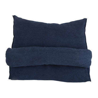 Large Backrest 60x22x50cm Triangular Design Detachable Soft Comfortable Reading Pillow Backrest for Home Sofa Bed Dark Blue 60x22x50cm
