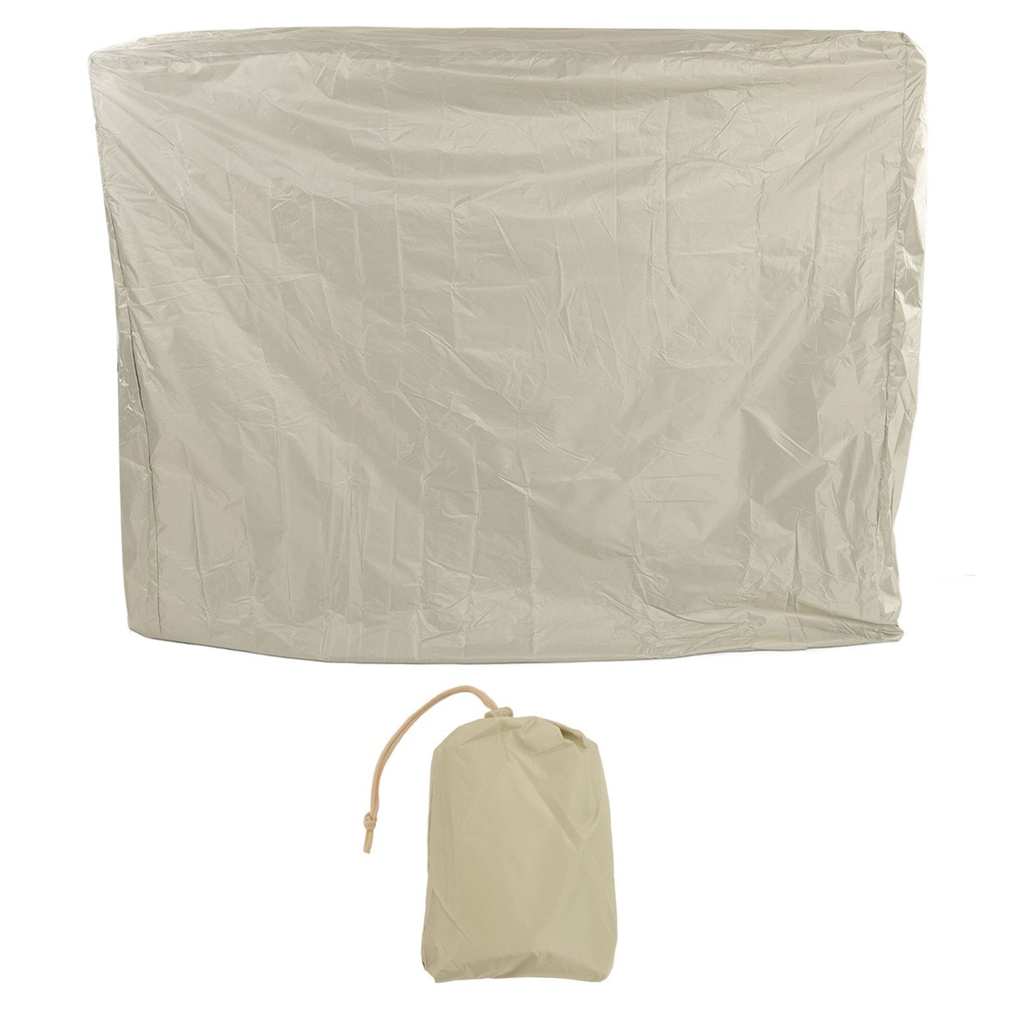 Ping Pong Table Dust Cover 190 Silver Coating Waterproof Table Tennis Cover for Outdoor Courtyard Drawstring Style 155x75x150cm / 61.0x29.5x59.1in Beige