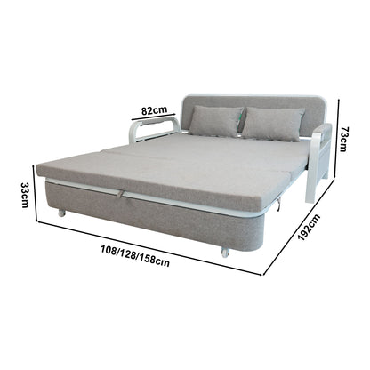 2 In 1 Sofa Bed Beneath Foldable Carbon Hidden Storage Sofa - 158cm