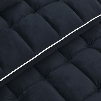 Fashionable Modern and Multi-functional Foldable Velvet Sofa Bed - Beige