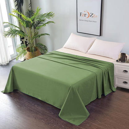 Elegant Comfort Premium Hotel Quality 1-Piece Super King Flat Sheet, Luxury and Softest 2000 Thread Count Bedding Flat Sheet(Super King,Olive green)