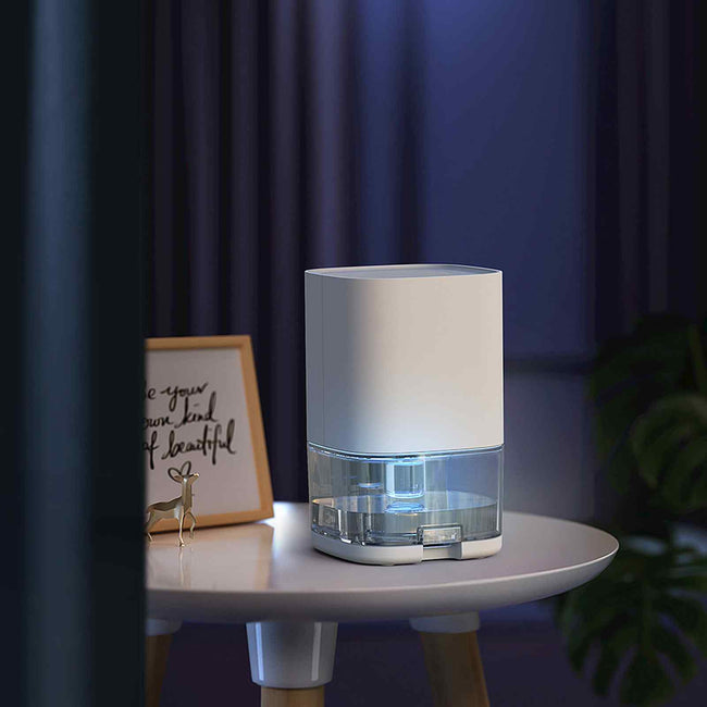MyGenie Compact Dehumidifier LED Lights 1 Litre Portable Stylish Design White Main Image
