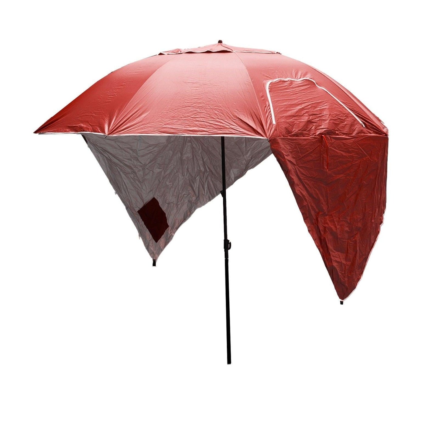 Havana Outdoors Beach Umbrella 2.4M Outdoor Garden Beach Portable Shade Shelter - Red.