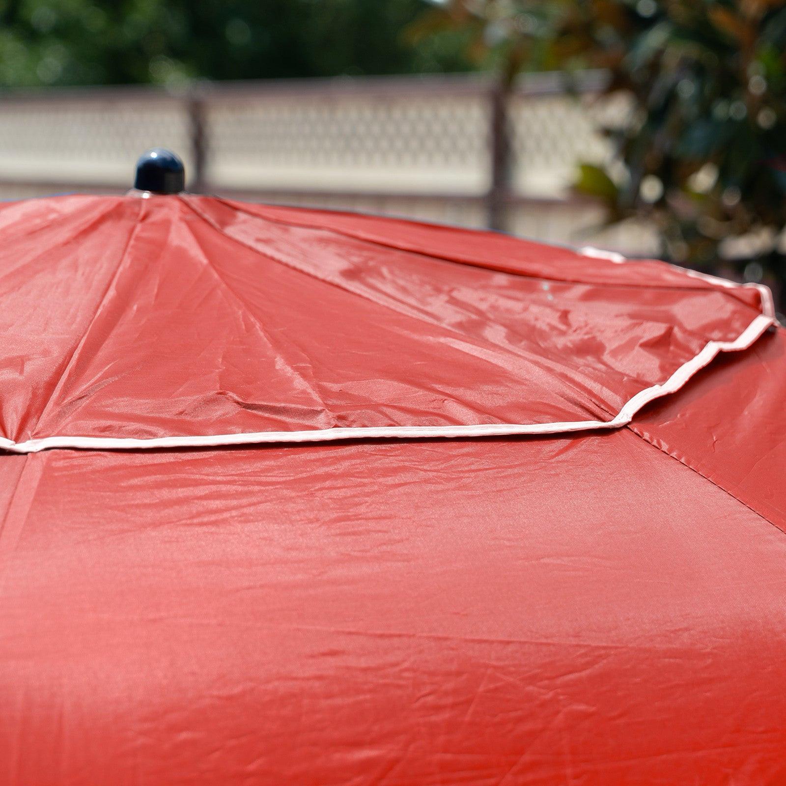 Havana Outdoors Beach Umbrella 2.4M Outdoor Garden Beach Portable Shade Shelter - Red.