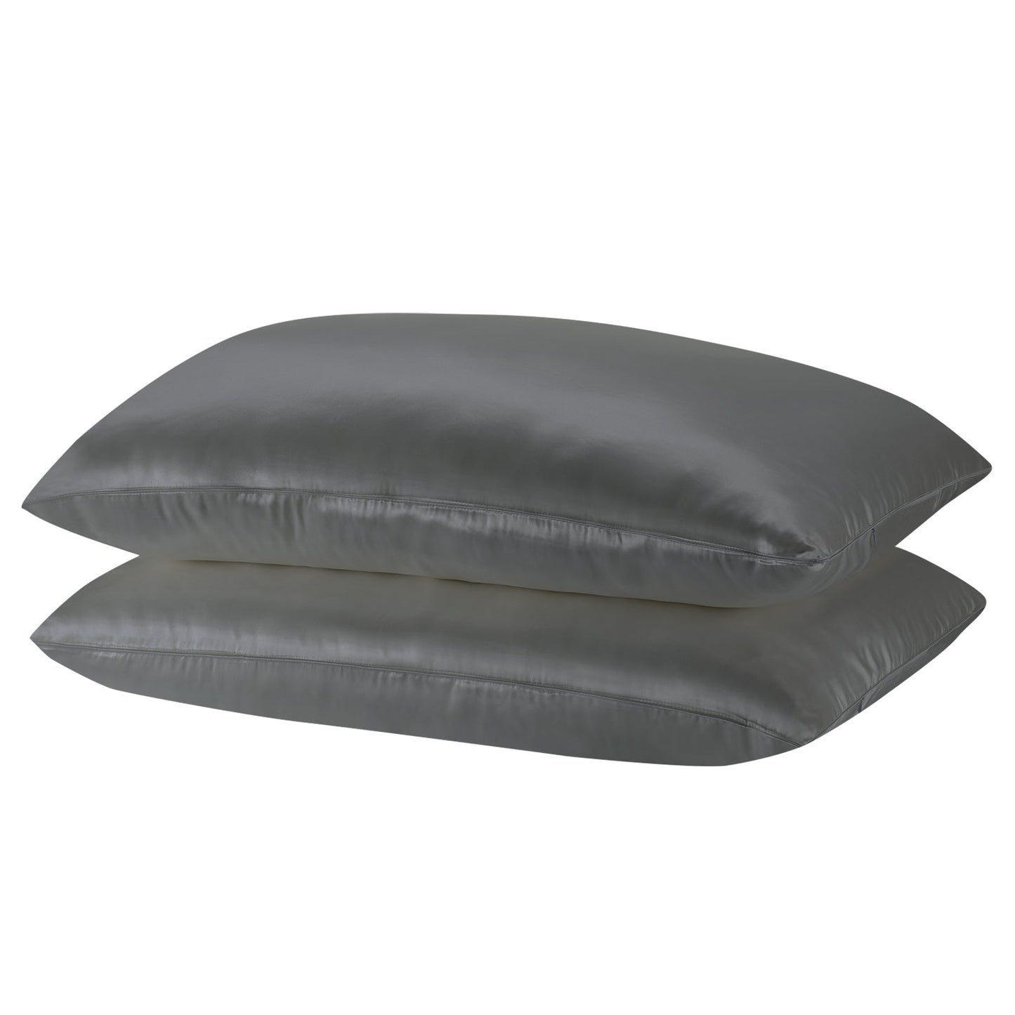 Royal Comfort Mulberry Soft Silk Hypoallergenic Pillowcase Twin Pack 51 x 76cm - Silver