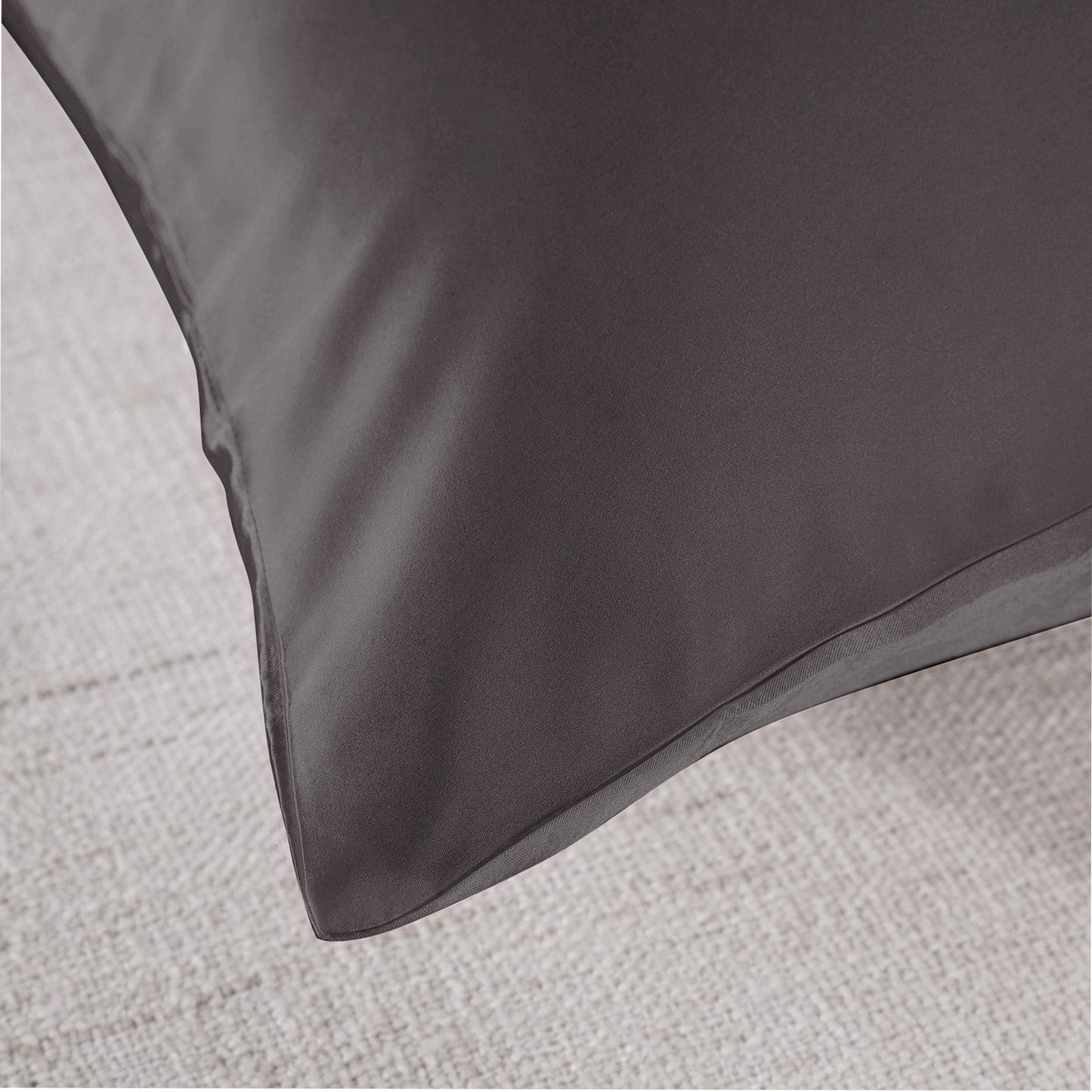 Royal Comfort Mulberry Soft Silk Hypoallergenic Pillowcase Twin Pack 51 x 76cm - Silver