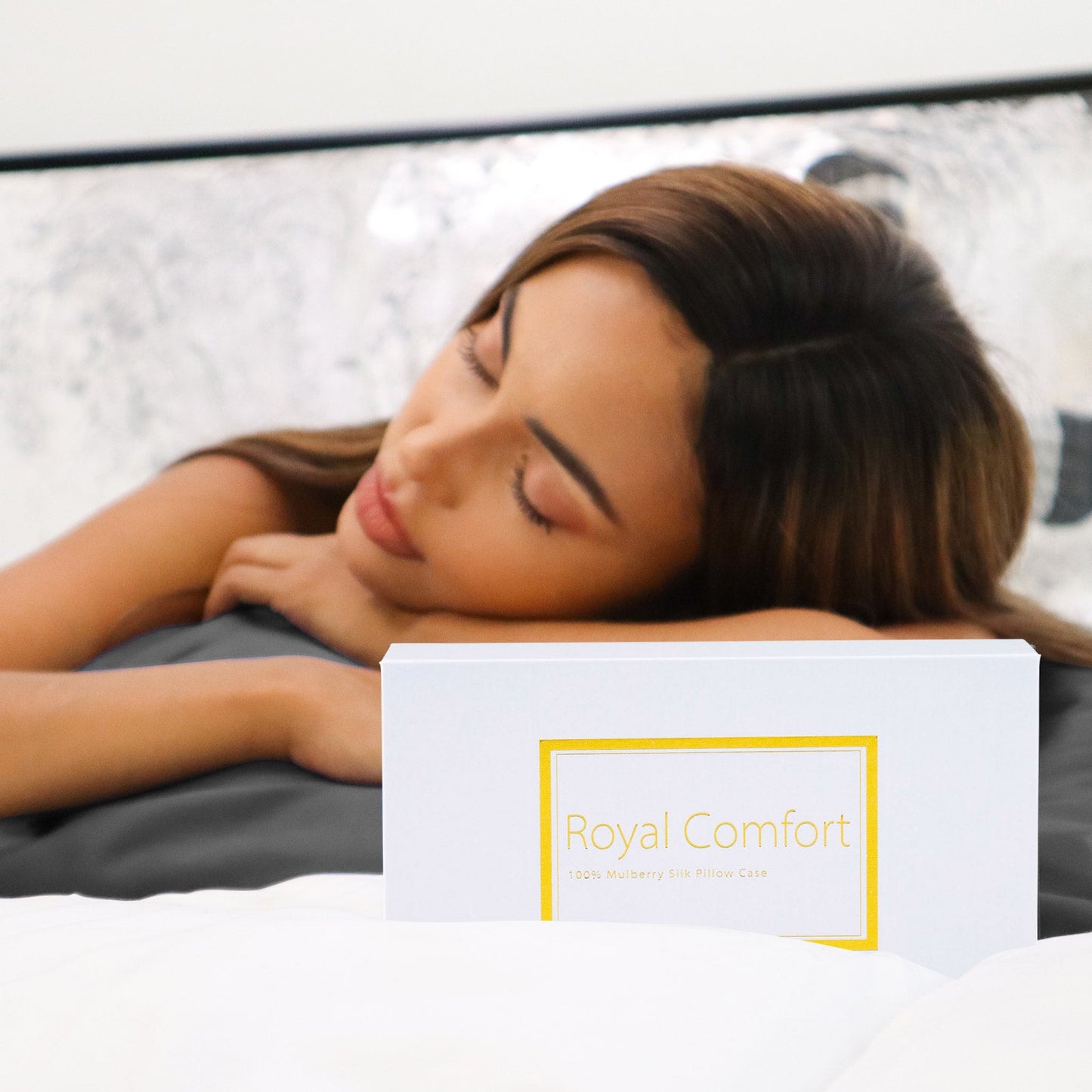Royal Comfort Mulberry Soft Silk Hypoallergenic Pillowcase Twin Pack 51 x 76cm - Silver