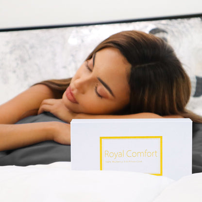 Royal Comfort Mulberry Soft Silk Hypoallergenic Pillowcase Twin Pack 51 x 76cm - Silver