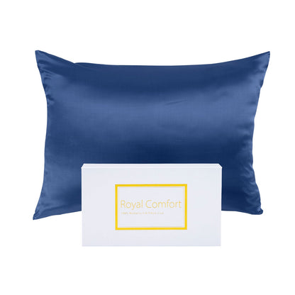Royal Comfort Mulberry Soft Silk Hypoallergenic Pillowcase Twin Pack 51 x 76cm - Silver
