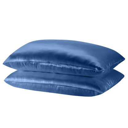 Royal Comfort Mulberry Soft Silk Hypoallergenic Pillowcase Twin Pack 51 x 76cm - Silver