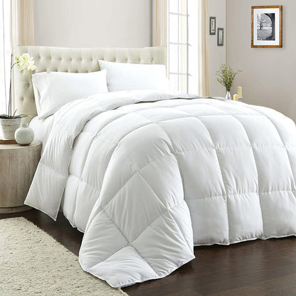 Royal Comfort Quilt 50% Duck Down 50% Duck Feather 233TC Cotton Pure Soft Duvet - King - White