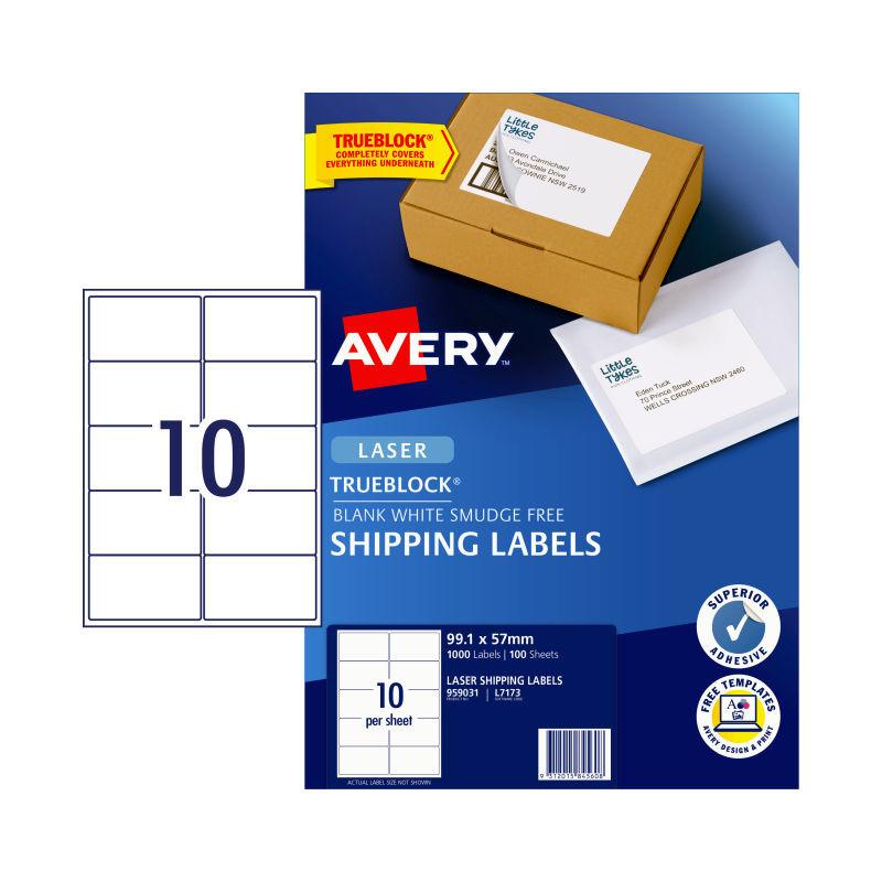 AVERY Laser Label L7173 10Up Pack of 100.