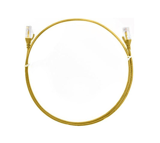 8WARE CAT6 Ultra Thin Slim Cable 10m / 1000cm - Yellow Color Premium RJ45 Ethernet Network LAN UTP Patch Cord 26AWG for Data Only, not PoE.