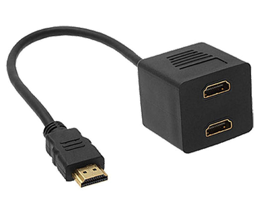 ASTROTEK HDMI Splitter Cable 15cm - v1.4 Male to 2x Female Amplifier Duplicator Full HD 3D.